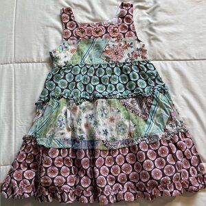 Mimi & Maggie Girls Floral Patchwork Tiered Dress - MISSING BUTTON